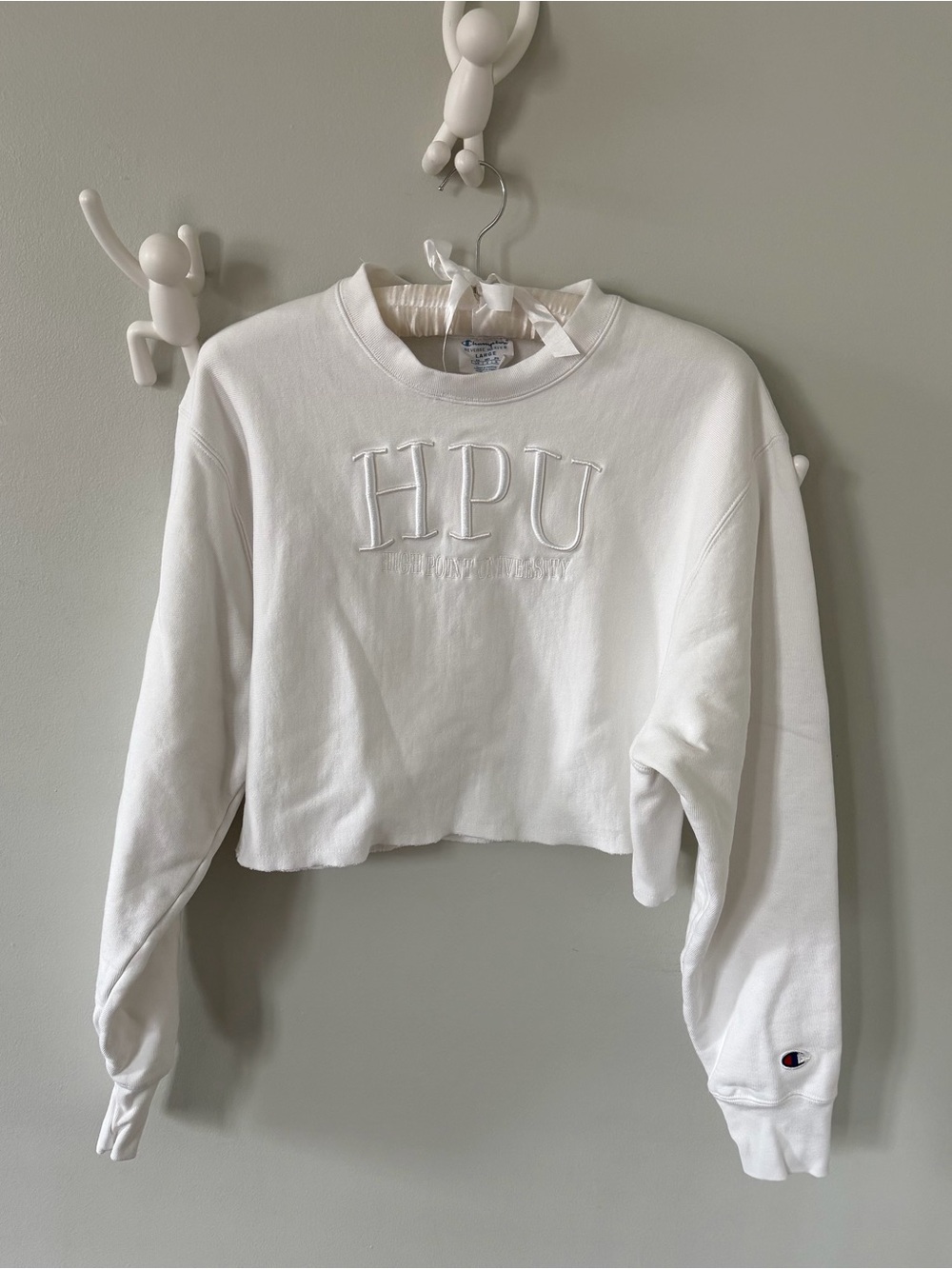 Champion High Point University Sweatshirt White on White